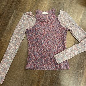 Free People long sleeved cut out shoulder